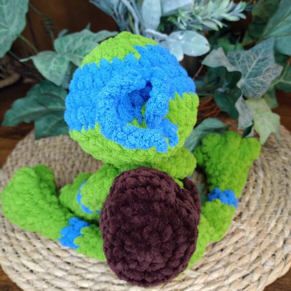Turtle Power in Blue! Crochet Plushie Handmade by ME! - Picture 5 of 6